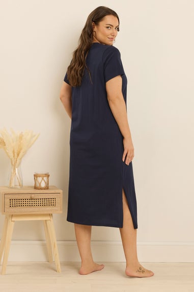 Yours Curve 2 Pack Navy Blue 'Koalaty Time' Midaxi Nightdresses