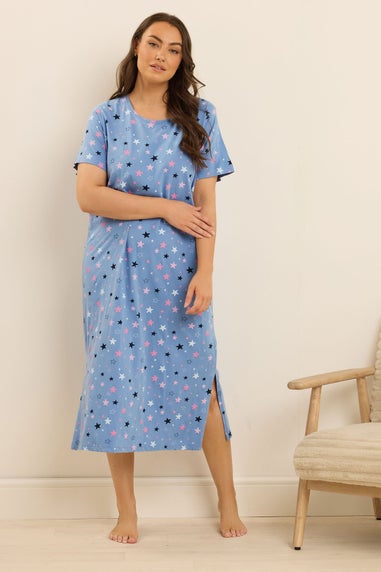 Yours Curve 2 Pack Navy Blue 'Koalaty Time' Midaxi Nightdresses