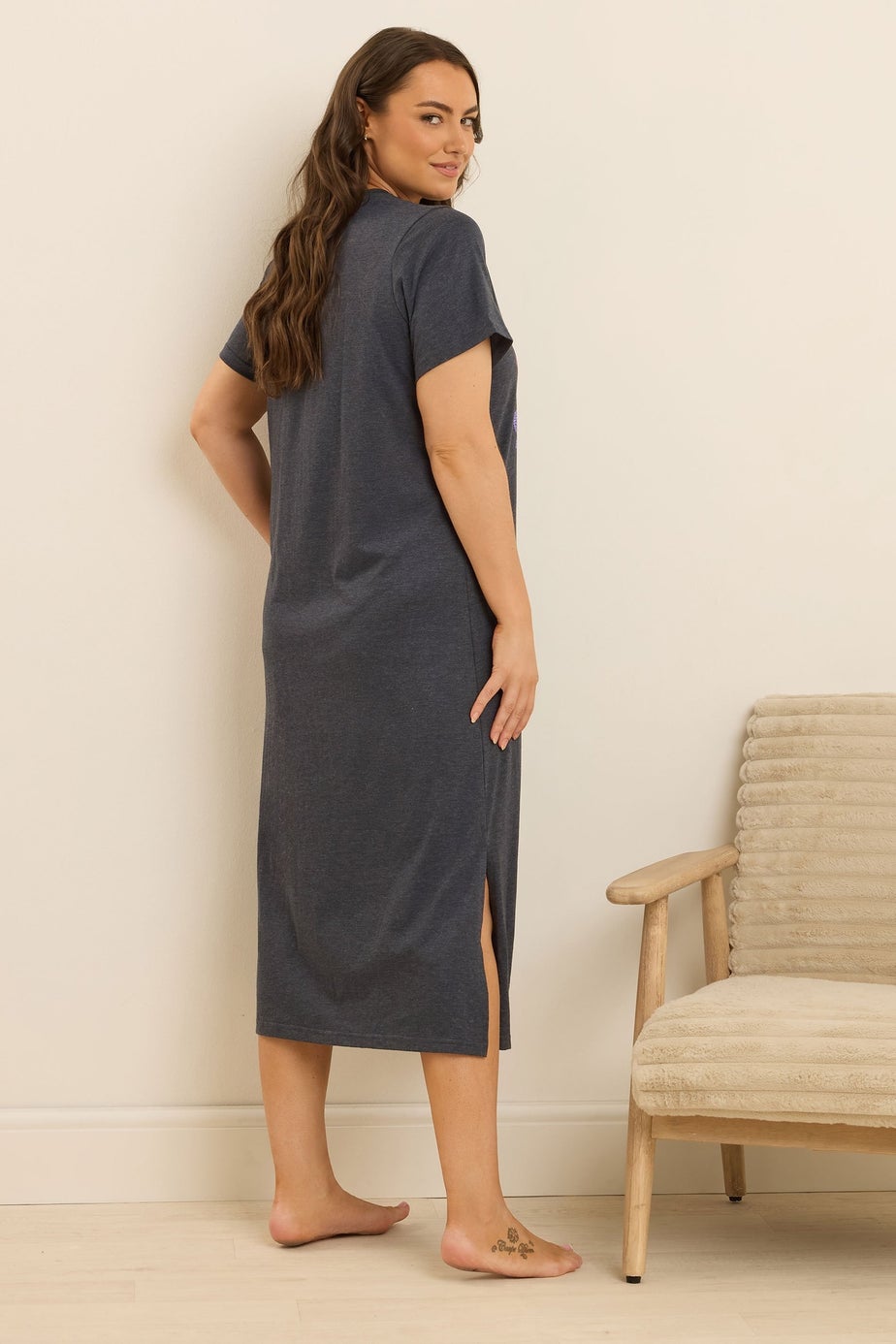 Yours Curve 2 Pack Grey 'Shine Like The Stars' Midaxi Nightdresses