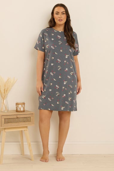 Yours 2 Pack Curve Black 'Coffee Club' Sleep Tee Nightdresses