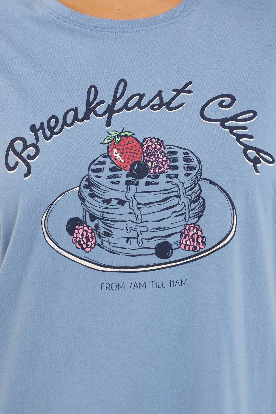 Yours Curve Blue 'Breakfast Club' Sleep Tee Nightdress
