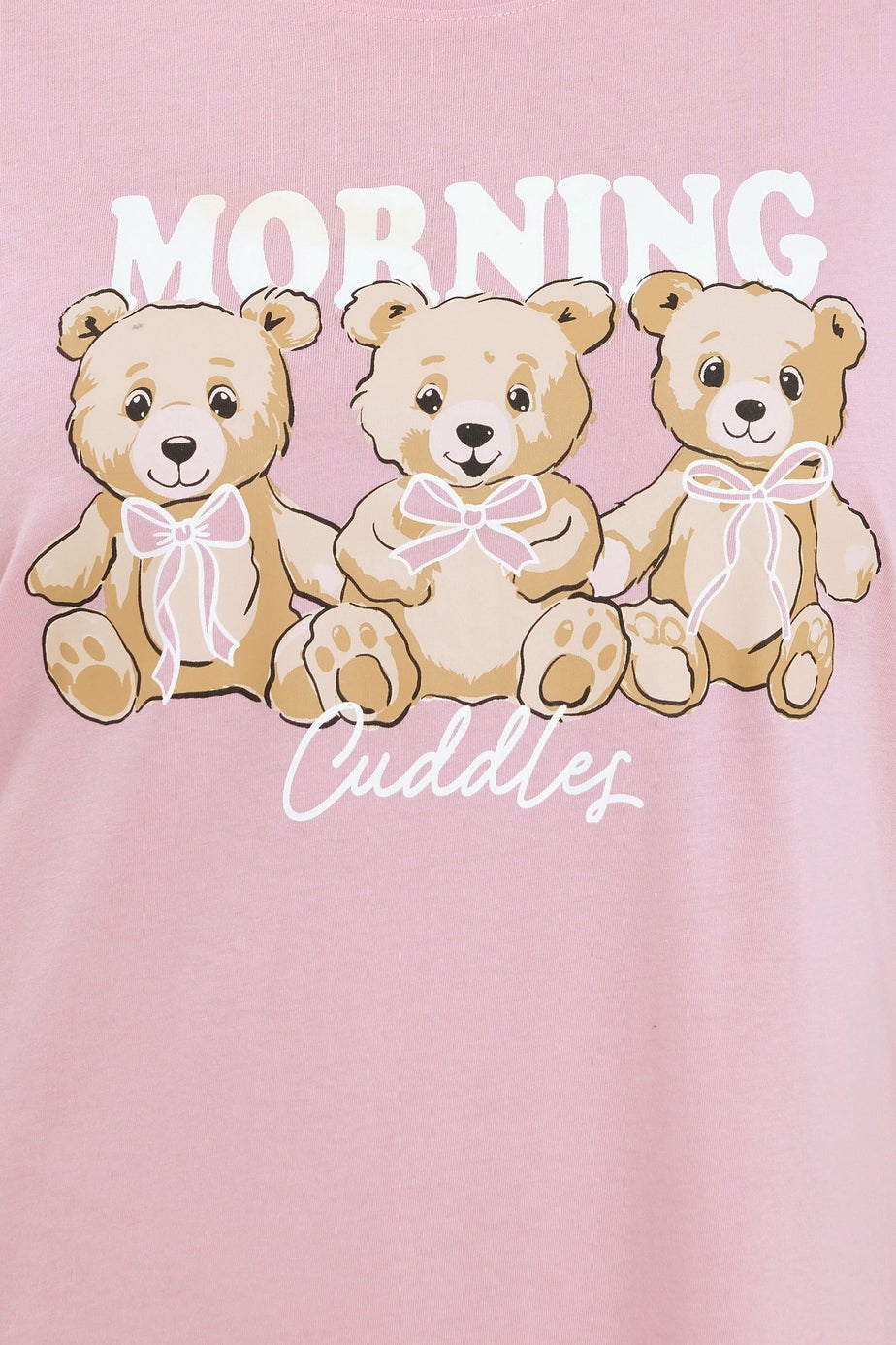 Yours Curve Pink 'Morning Cuddles' Teddy Print Midaxi Nightdress