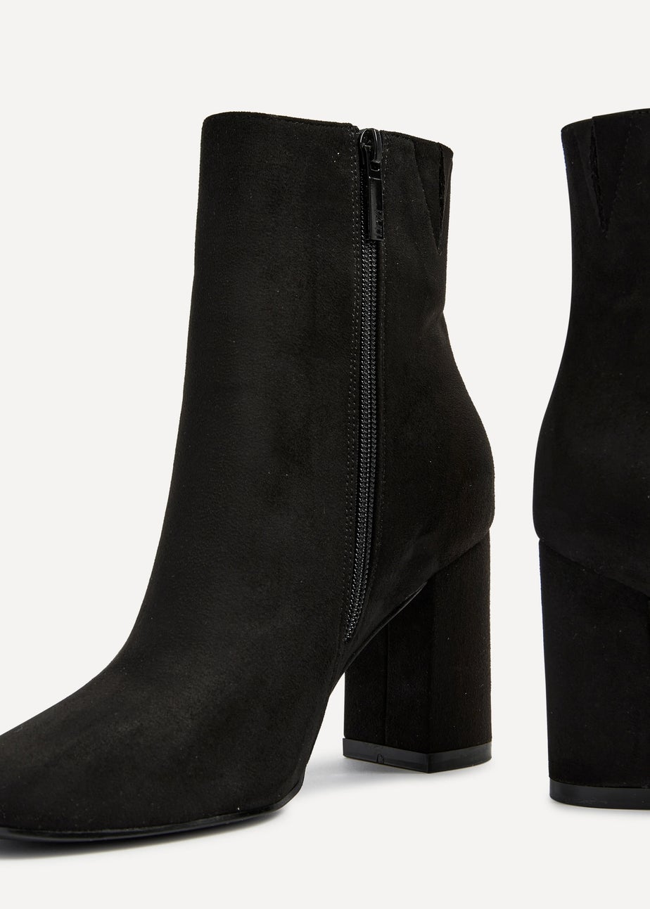 Linzi Scout Black Suede Classic Block Heeled Ankle Boot