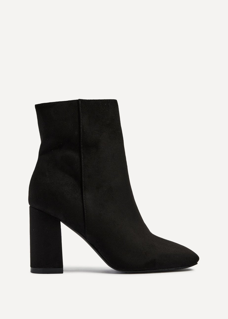 Linzi Scout Black Suede Classic Block Heeled Ankle Boot