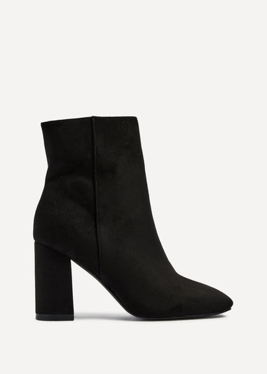 Linzi Scout Black Suede Classic Block Heeled Ankle Boot