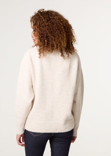 Blue Vanilla Stone Round Neck Jumper