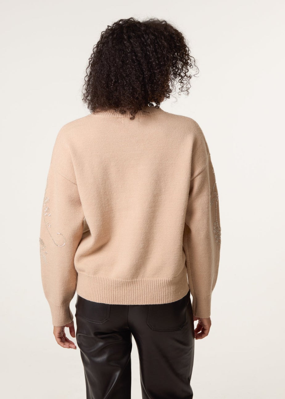 Blue Vanilla Taupe Sparkling Sequins Jumper