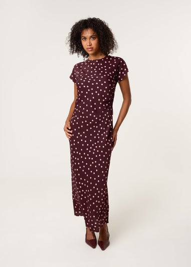 Blue Vanilla Red Spot Ruched Side Dress