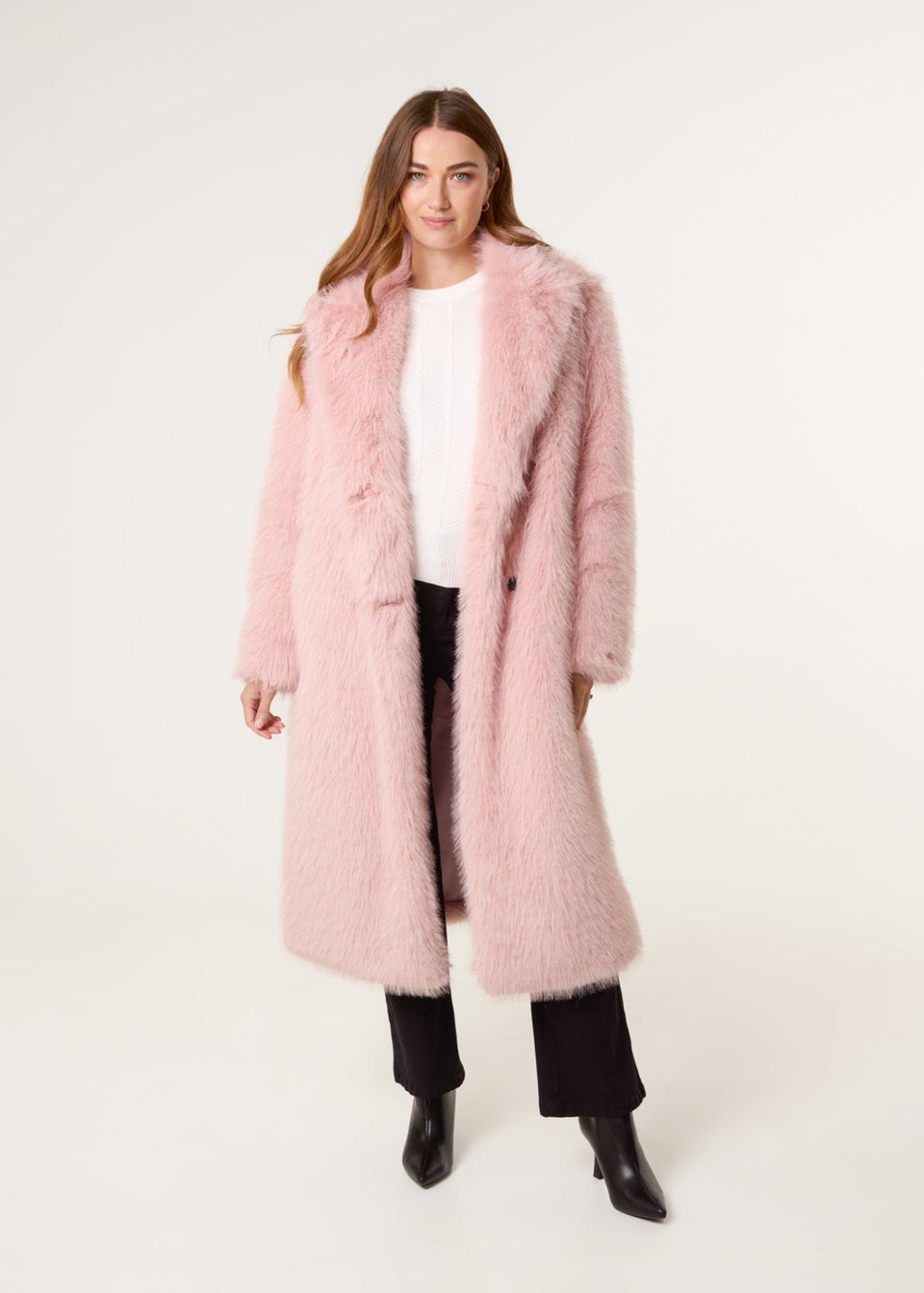 Blue Vanilla Pink Long Fluffy Coat