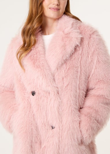 Blue Vanilla Pink Long Fluffy Coat