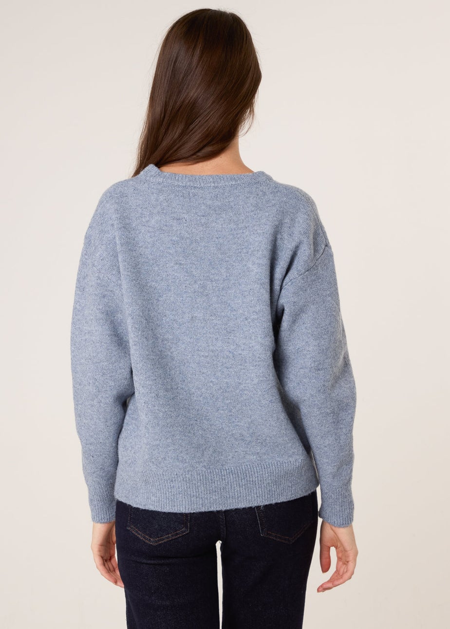 Blue Vanilla Blue Round Neck Jumper