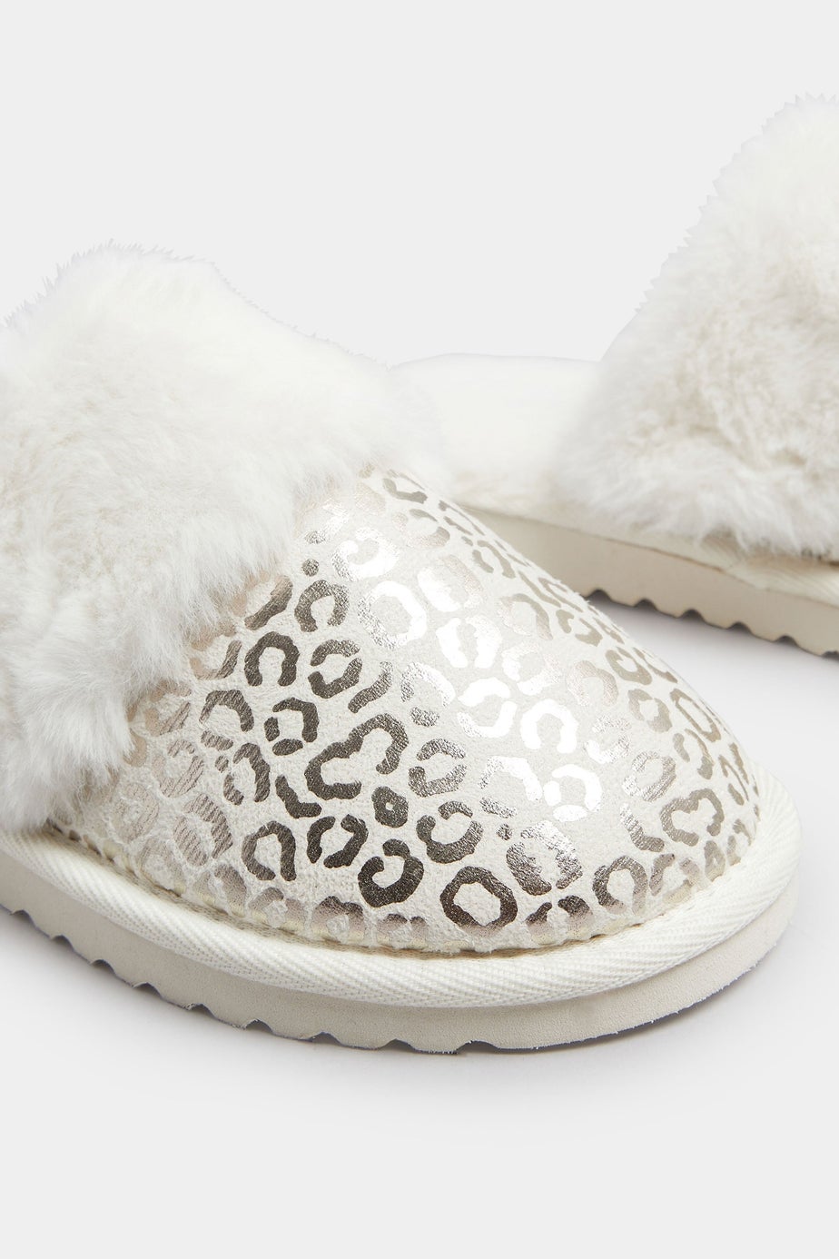 Yours Gold Metallic Leopard Print Slippers