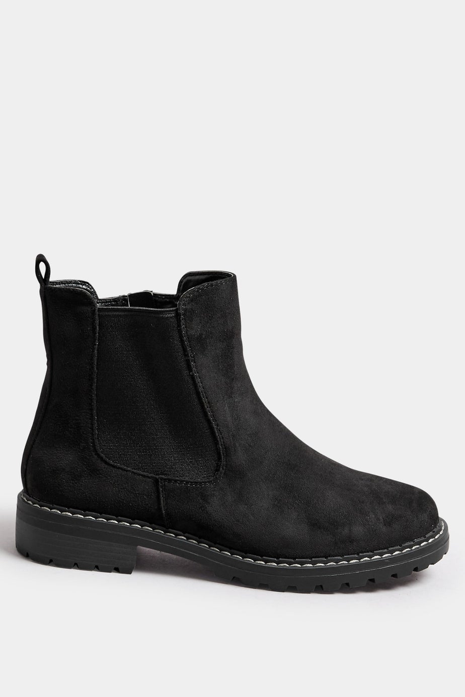 Yours Black Faux Suede Chelsea Boots In Wide E & Extra Wide EEE Fit