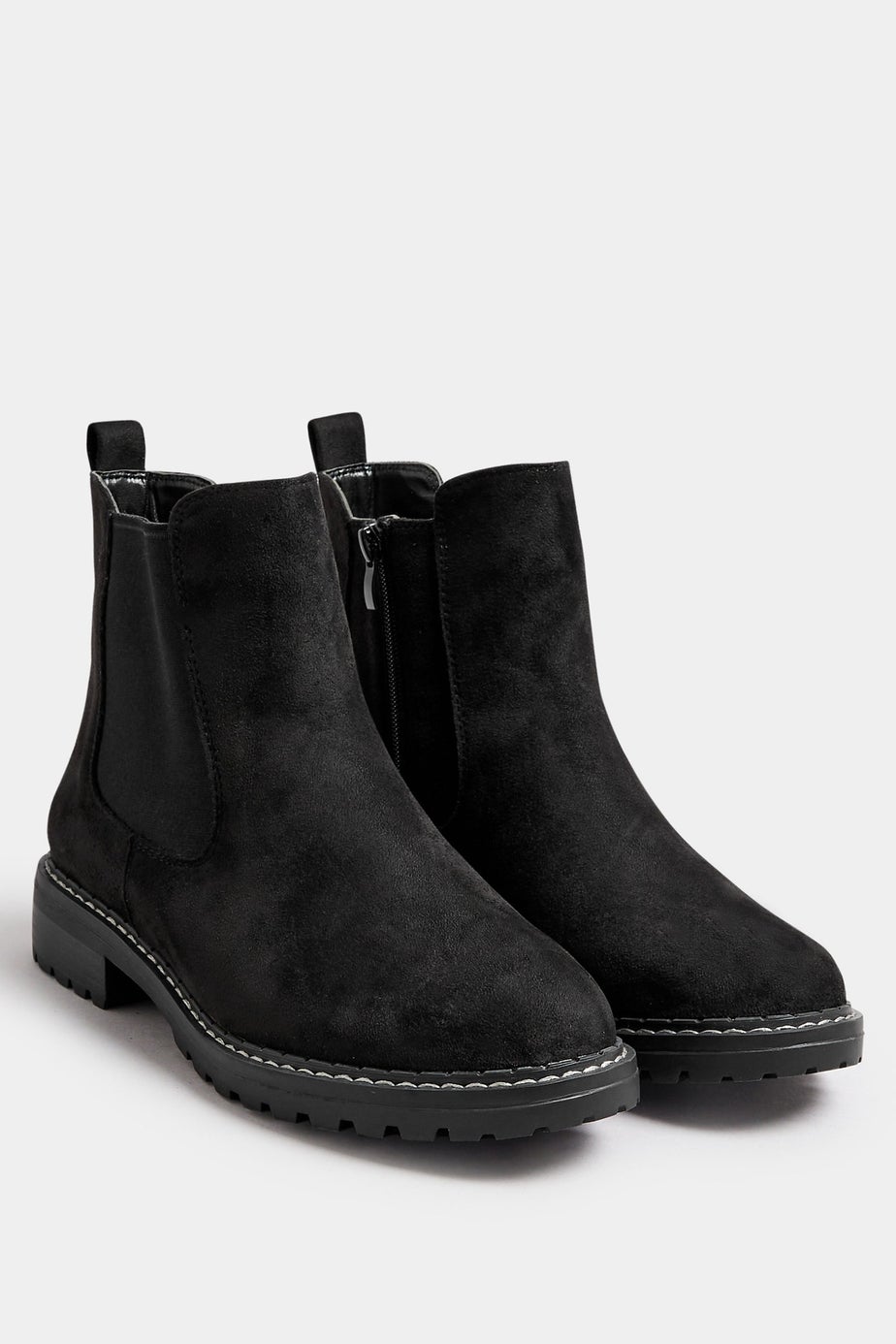 Yours Black Faux Suede Chelsea Boots In Wide E & Extra Wide EEE Fit