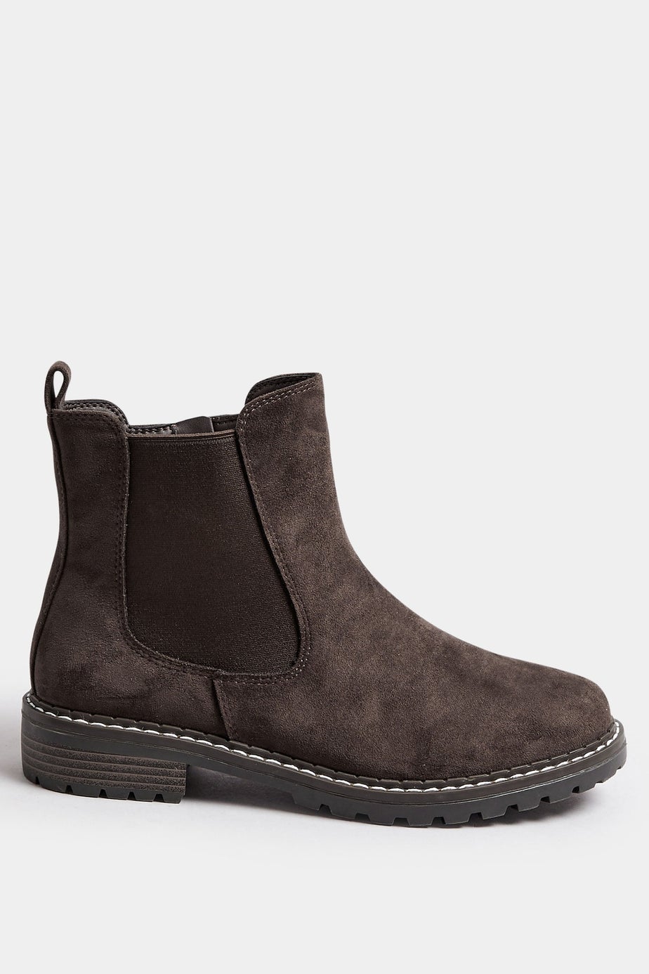 Yours Brown Faux Suede Chelsea Boots In Wide E & Extra Wide EEE Fit