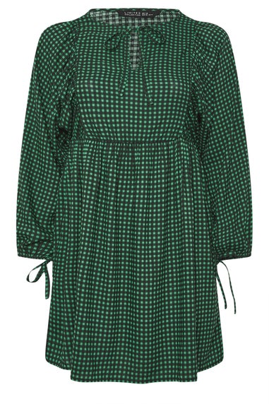 Yours Limited Curve Black Check Tie Front Mini Dress