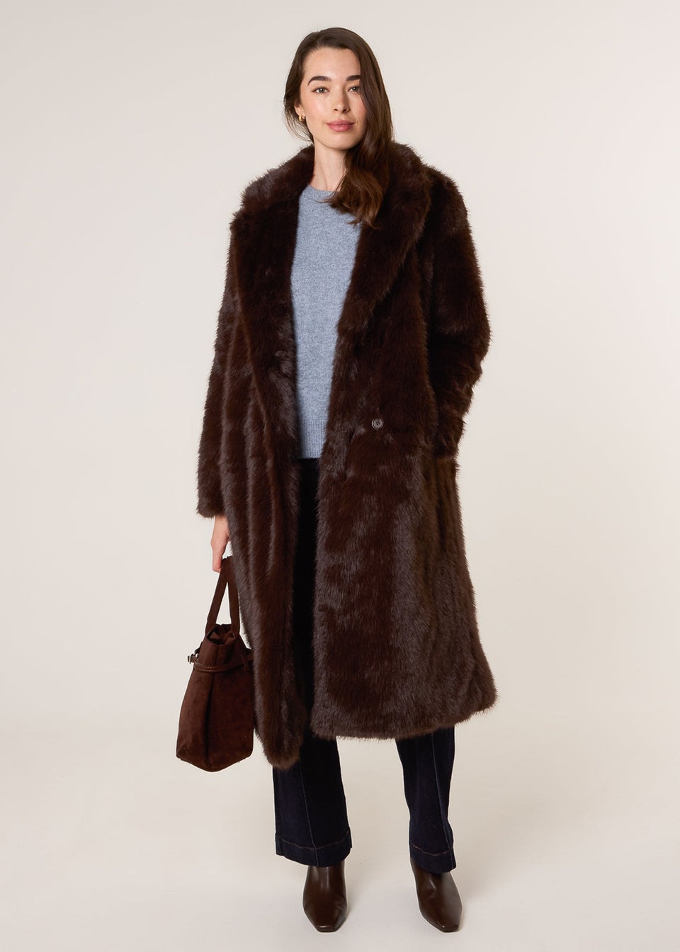 Blue Vanilla Brown Long Fluffy Coat