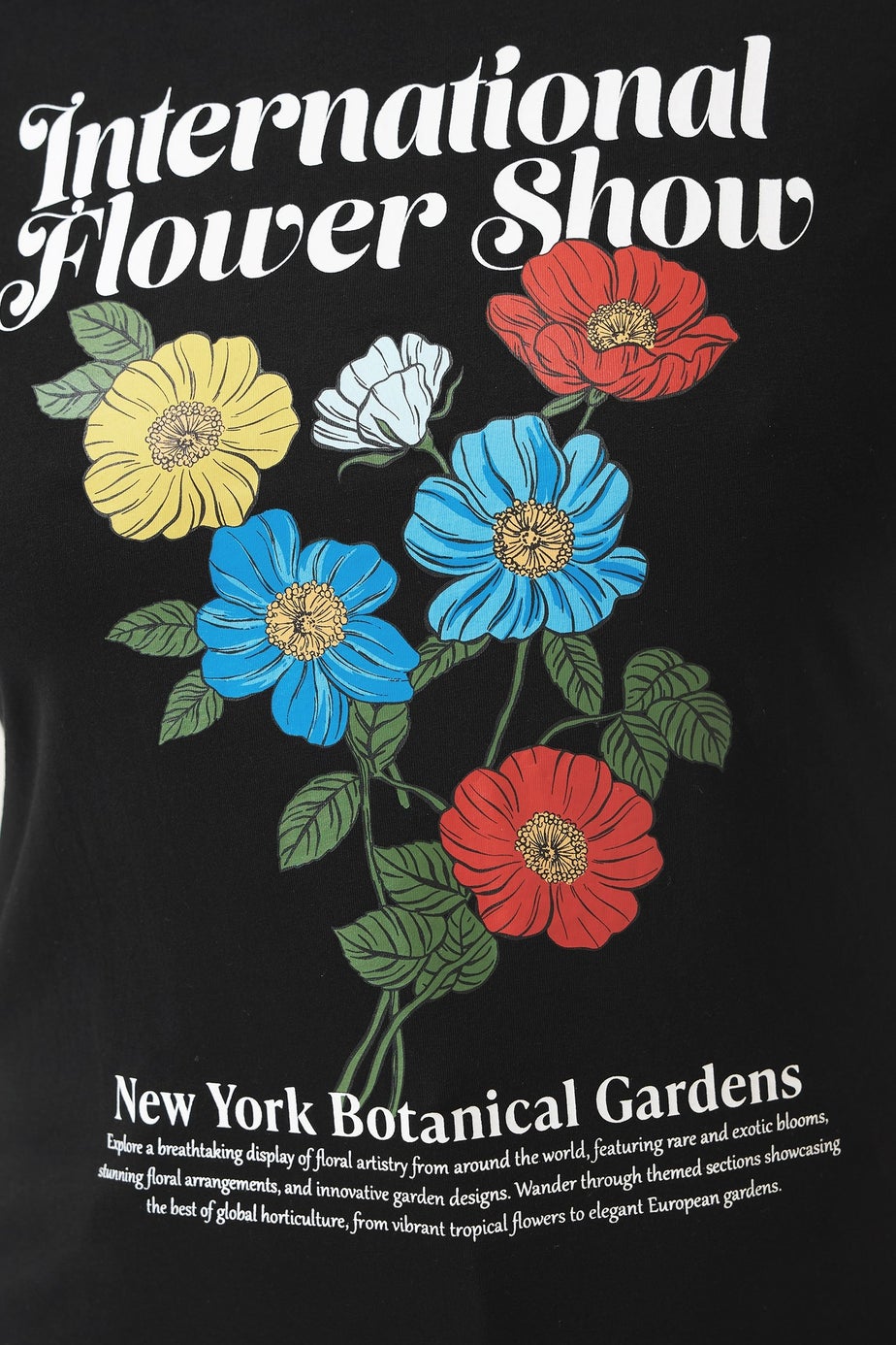 Yours Limited Curve Black 'Flower Show' Graphic T-Shirt