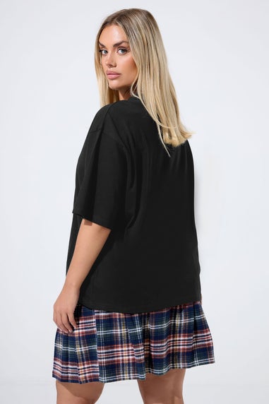 Yours Limited Curve Black Teddy Cherry Print T-Shirt