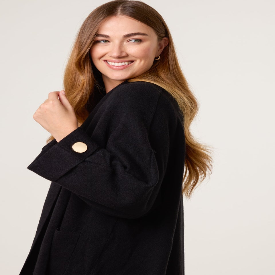 Blue Vanilla Black Heavy Knit Cardigan