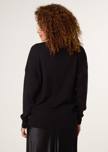 Blue Vanilla Black Christmas Sequin Elephant Jumper