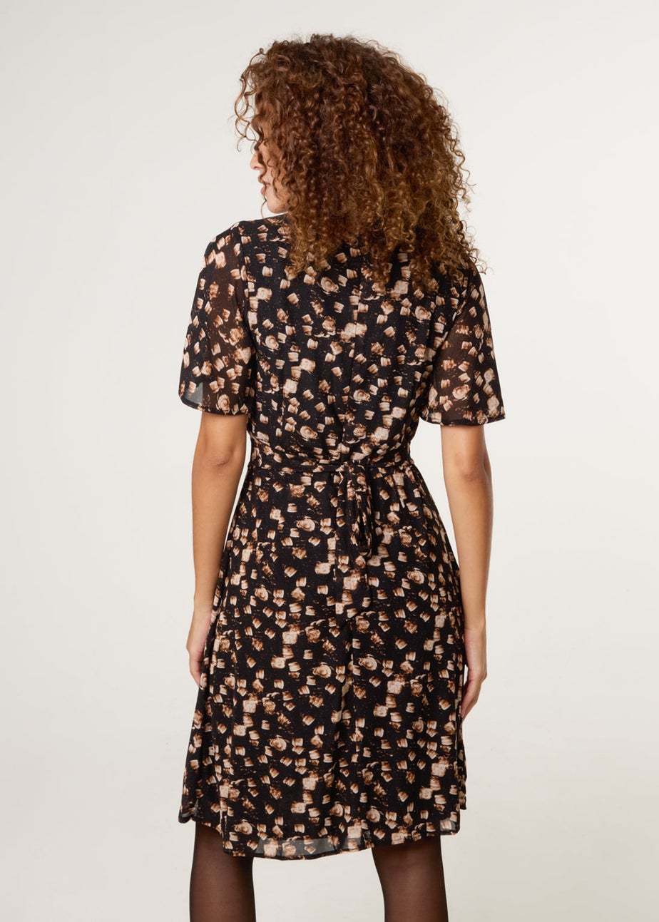 Blue Vanilla Black Mark Making Crew Neck Dress