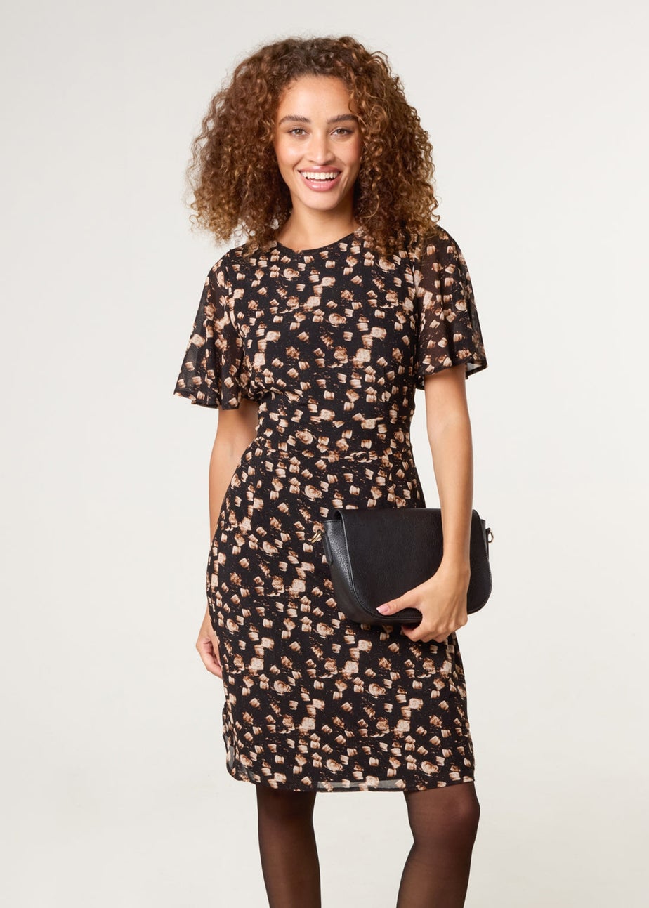 Blue Vanilla Black Mark Making Crew Neck Dress