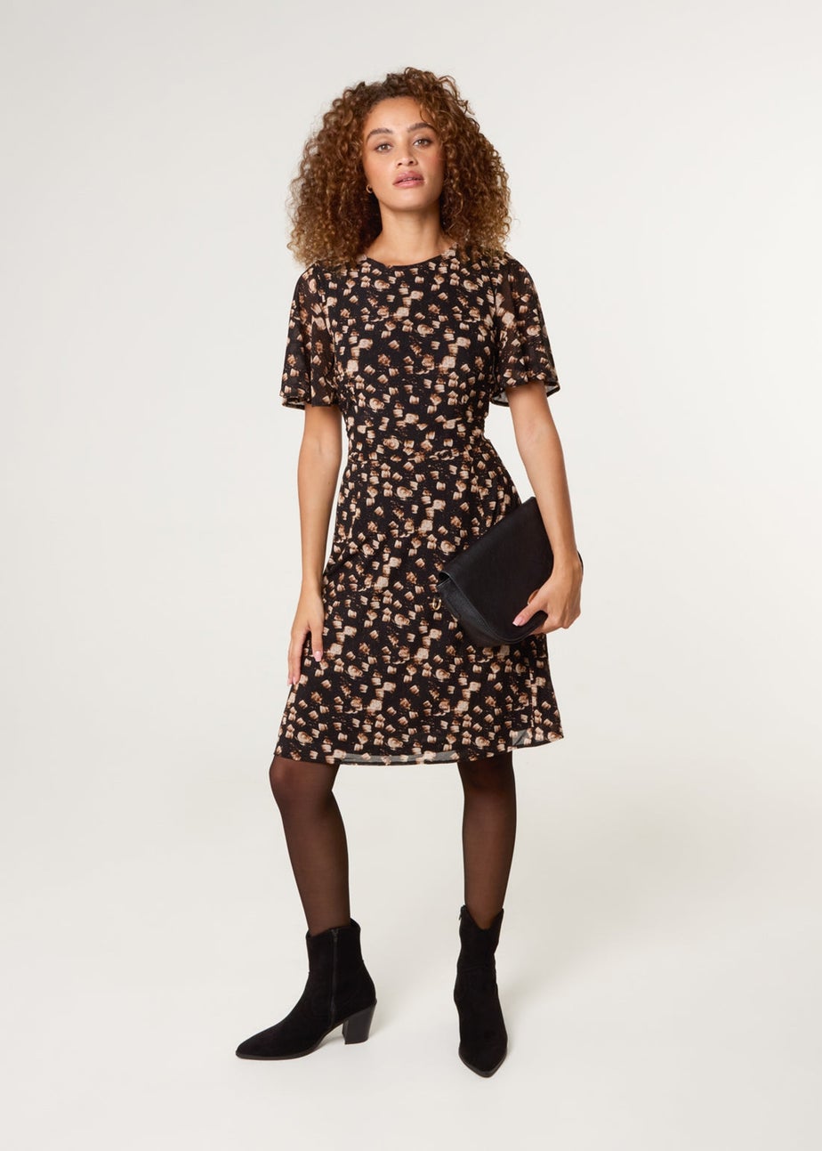 Blue Vanilla Black Mark Making Crew Neck Dress