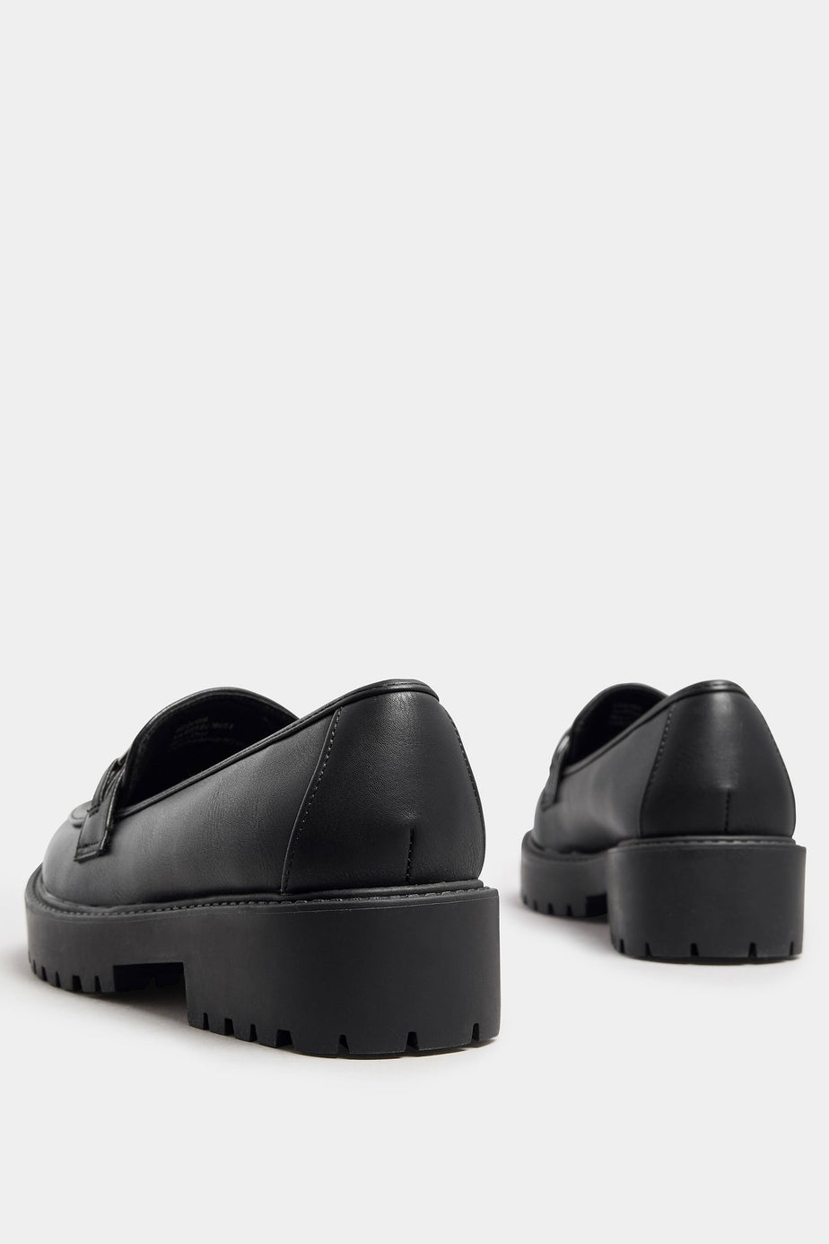 Yours Black Metal Trim Detail Loafers In Wide E & Extra Wide EEE Fit