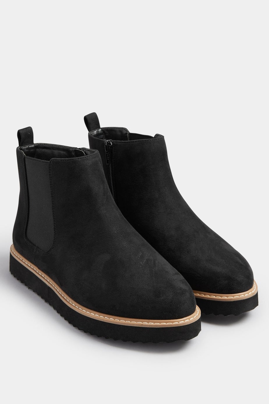 Yours Black Faux Suede Contrast Trim Chelsea Boots In Extra Wide EEE Fit