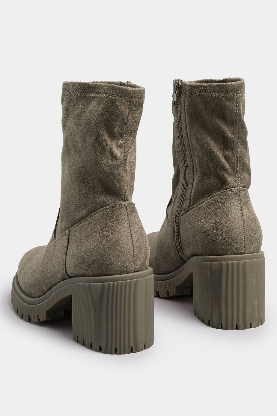 Yours Mocha Brown Faux Suede Stretch Sock Boots In Extra Wide EEE Fit