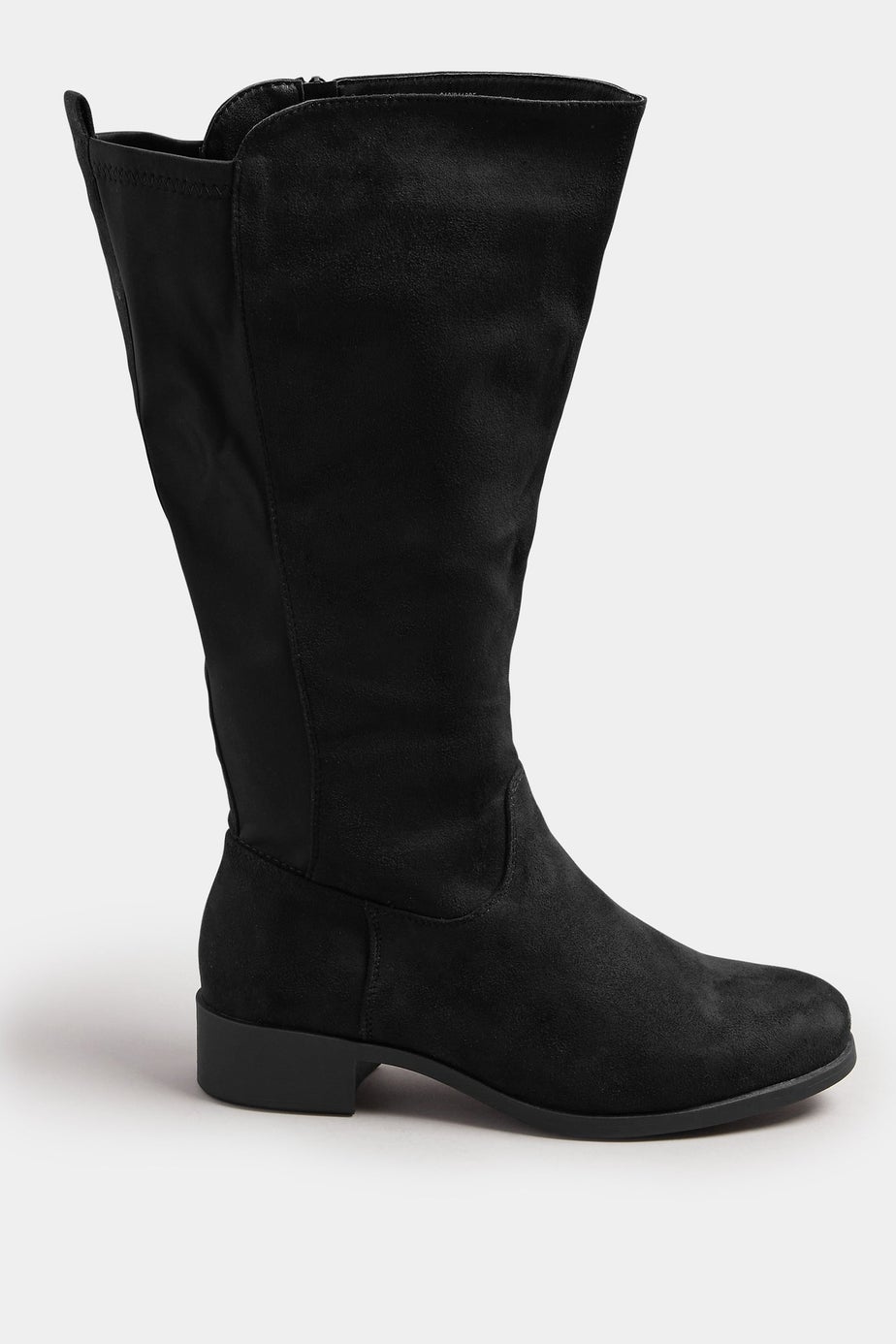 Yours Black Faux Suede Wide Calf Knee High Boots In Extra Wide EEE Fit