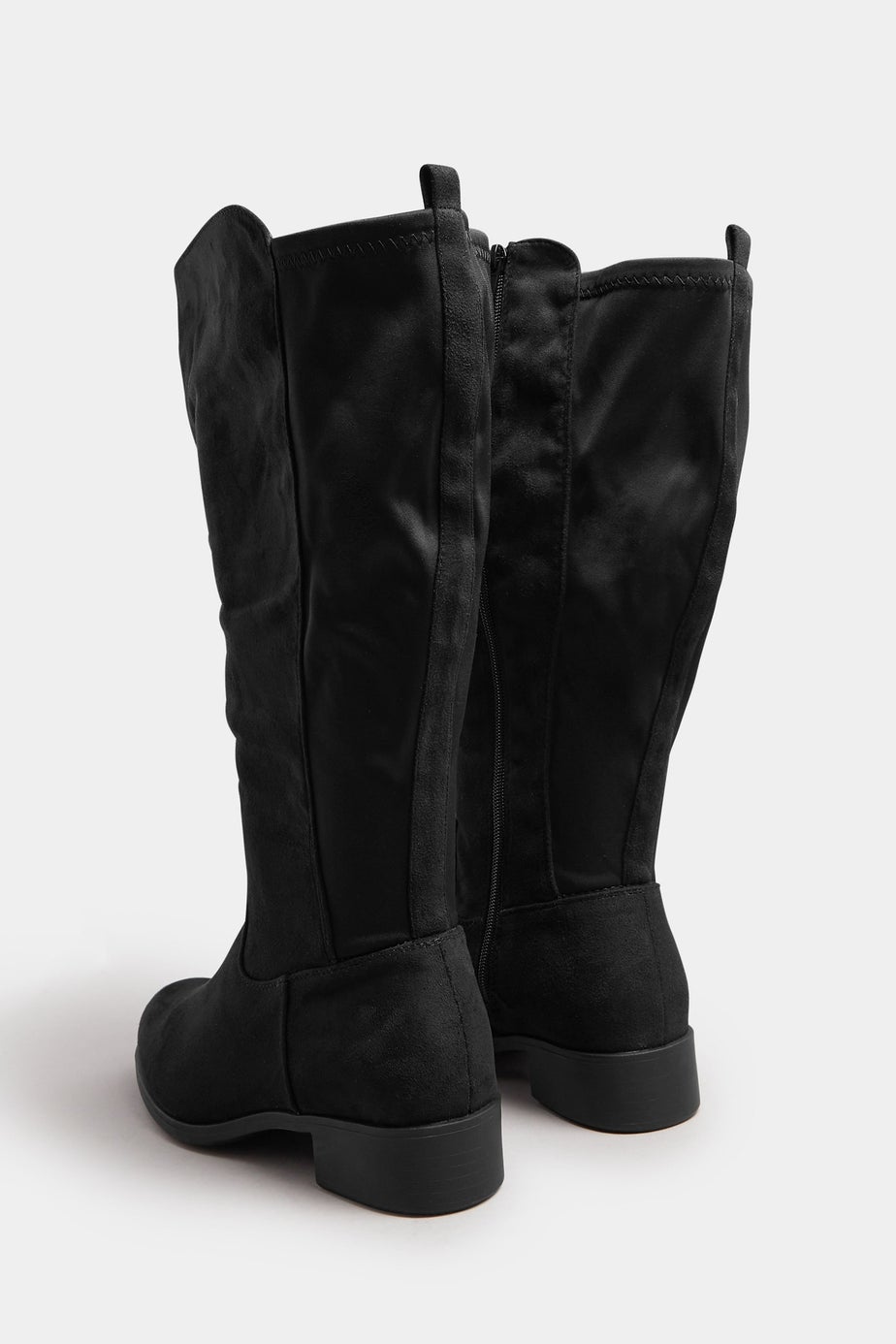 Yours Black Faux Suede Wide Calf Knee High Boots In Extra Wide EEE Fit