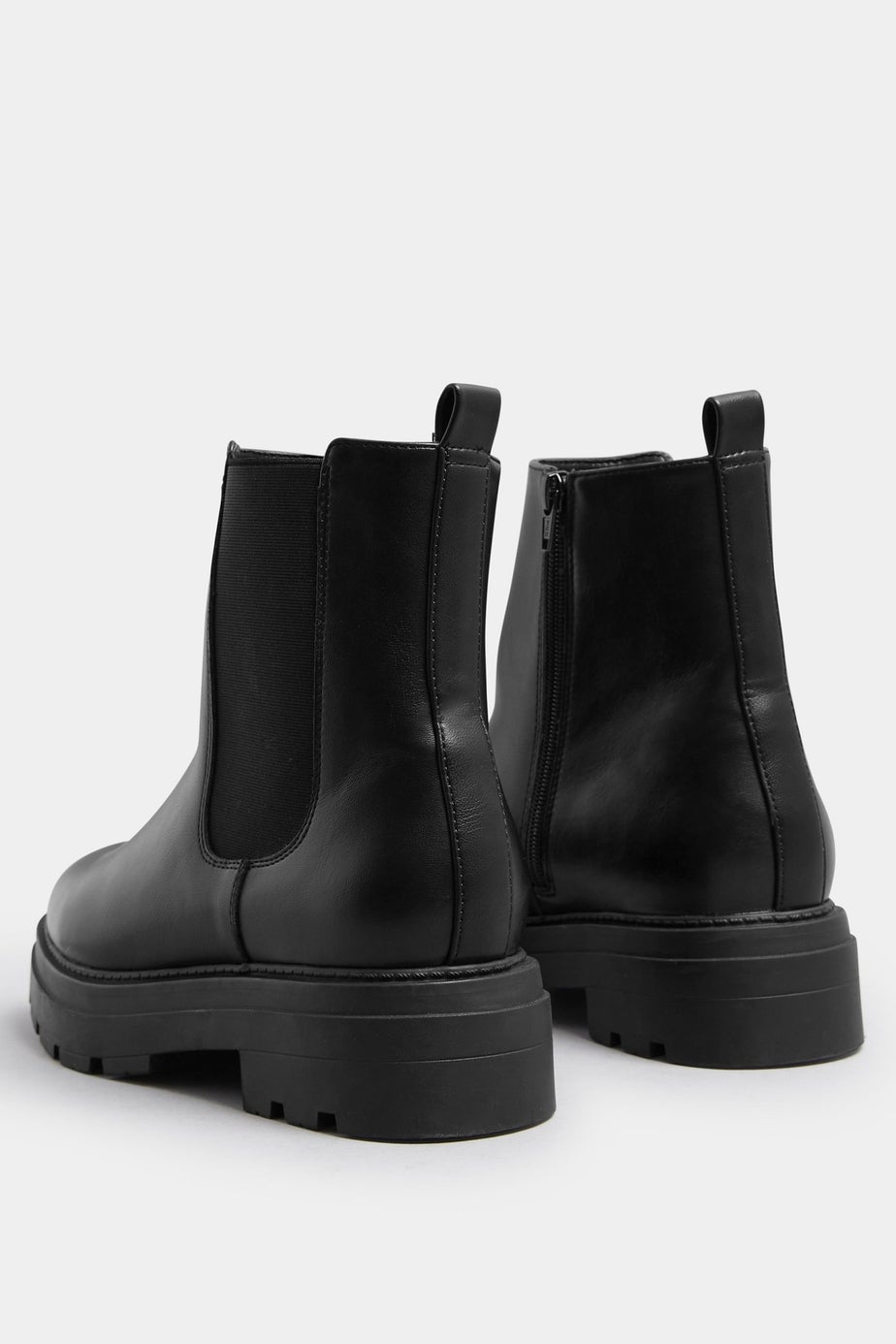 Yours Black Faux Leather Chunky Chelsea Boots In Extra Wide EEE Fit