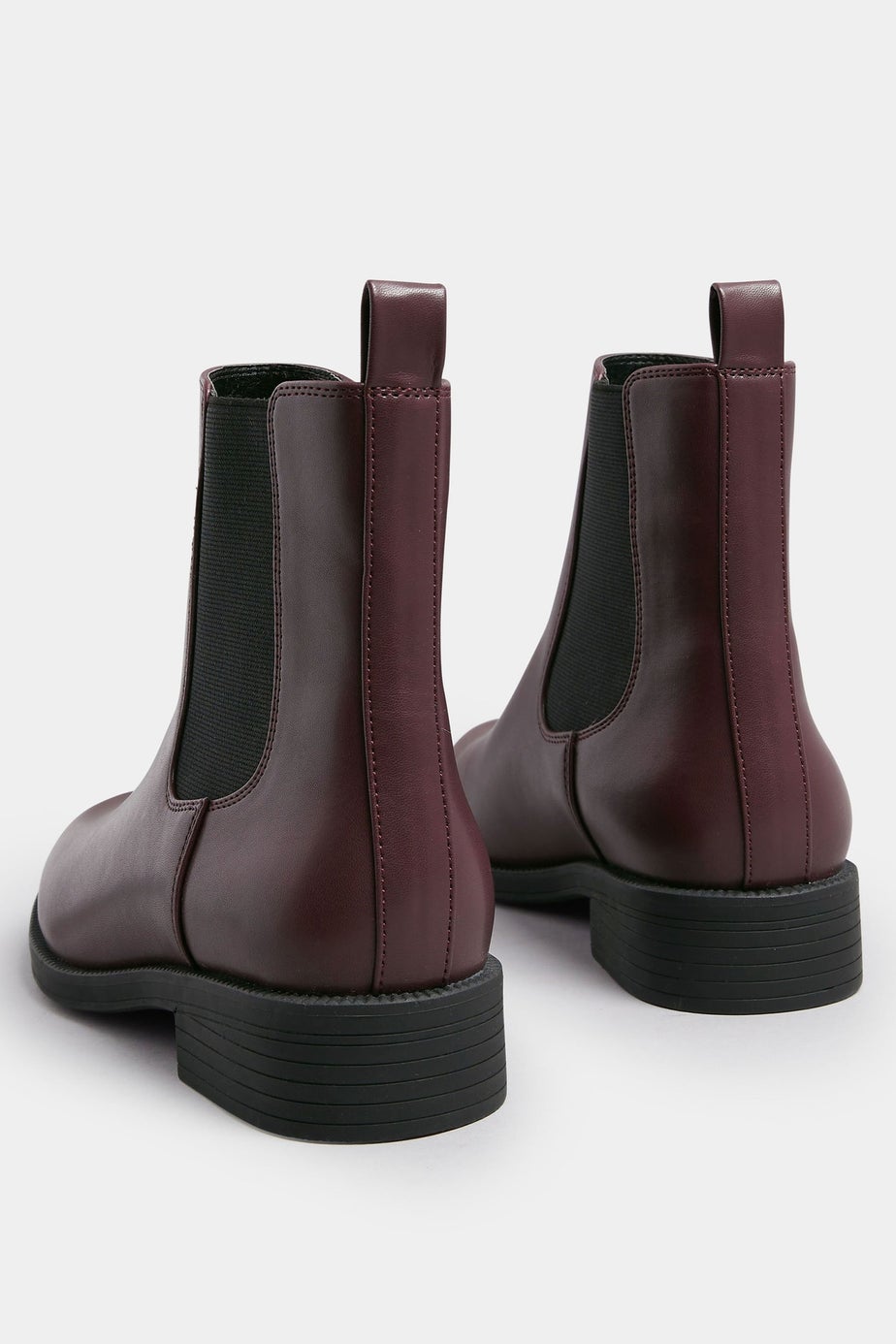 Yours Burgundy Red Faux Leather Chelsea Ankle Boots In Wide E Fit & Extra Wide EEE Fit