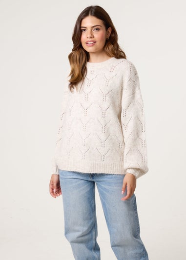 Blue Vanilla Stone Stitch Detail Jumper