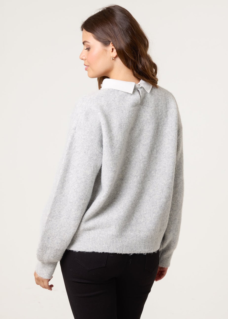 Blue Vanilla Grey Peter Pan Embellished Jumper