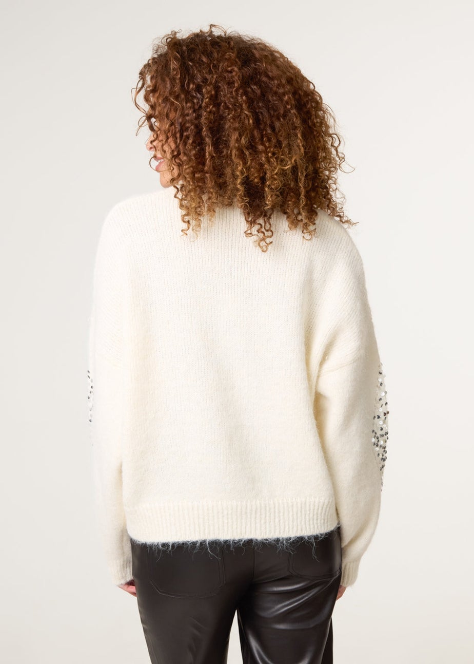 Blue Vanilla Ivory Diamond Sequin Jumper