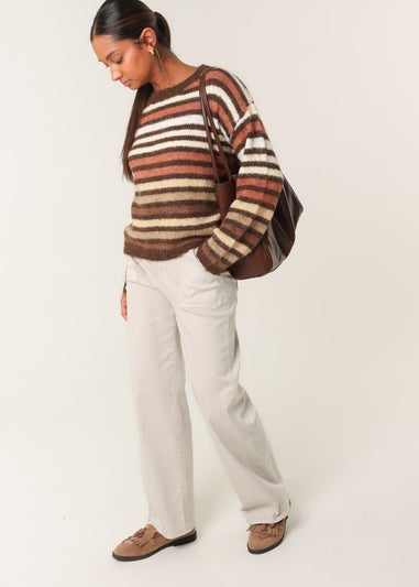 Blue Vanilla Brown Colourful Jumper With Stripes