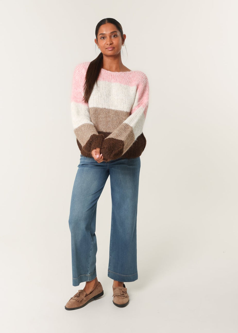 Blue Vanilla Pink Multi Stripe Knit Jumper