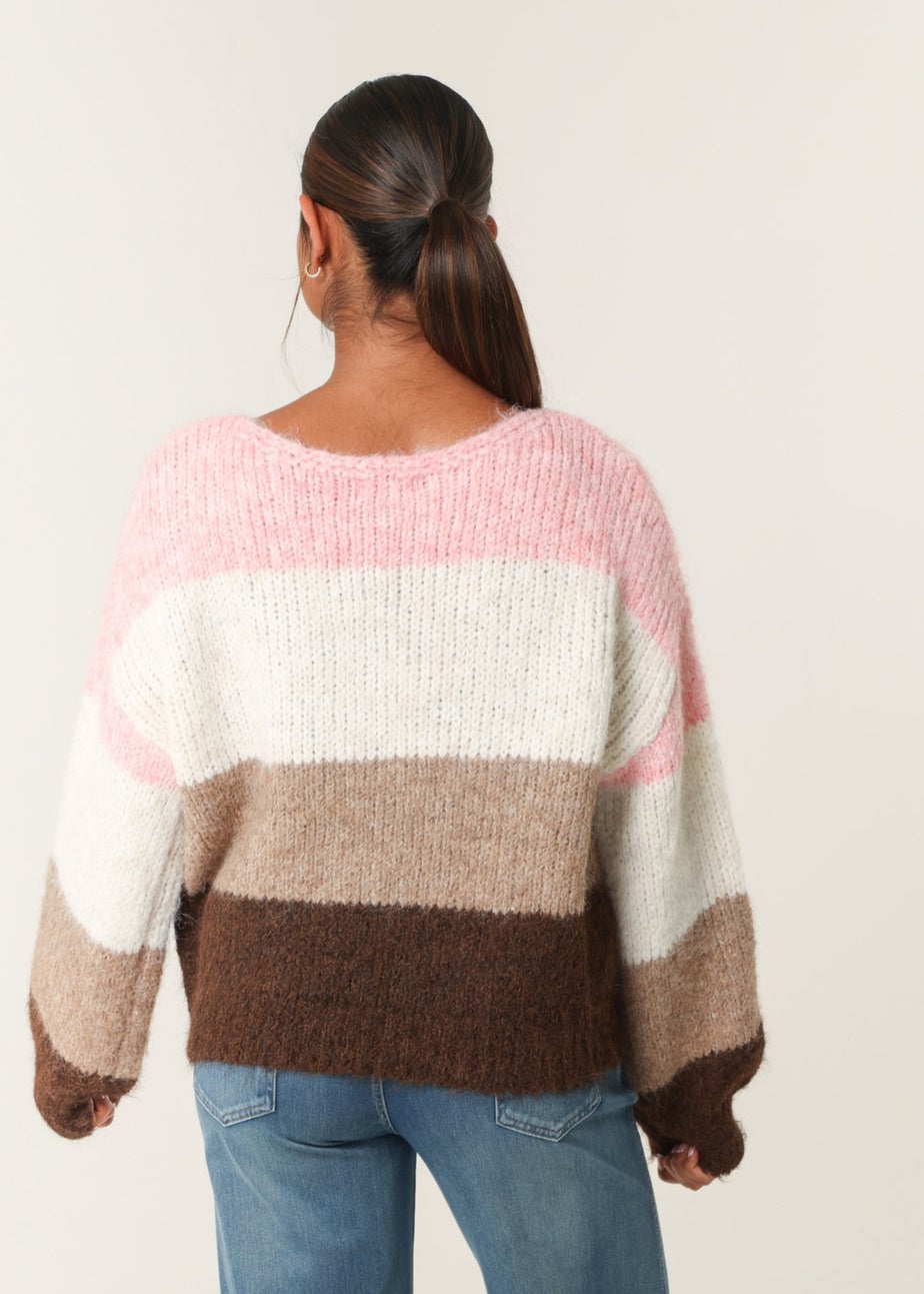 Blue Vanilla Pink Multi Stripe Knit Jumper