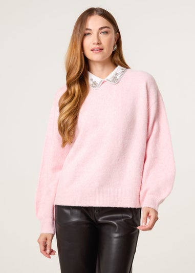Blue Vanilla Pink Peter Pan Embellished Jumper