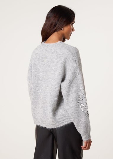 Blue Vanilla Grey Diamond Sequin Jumper