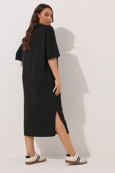 Yours Curve Black Heavyweight Throw On Dress