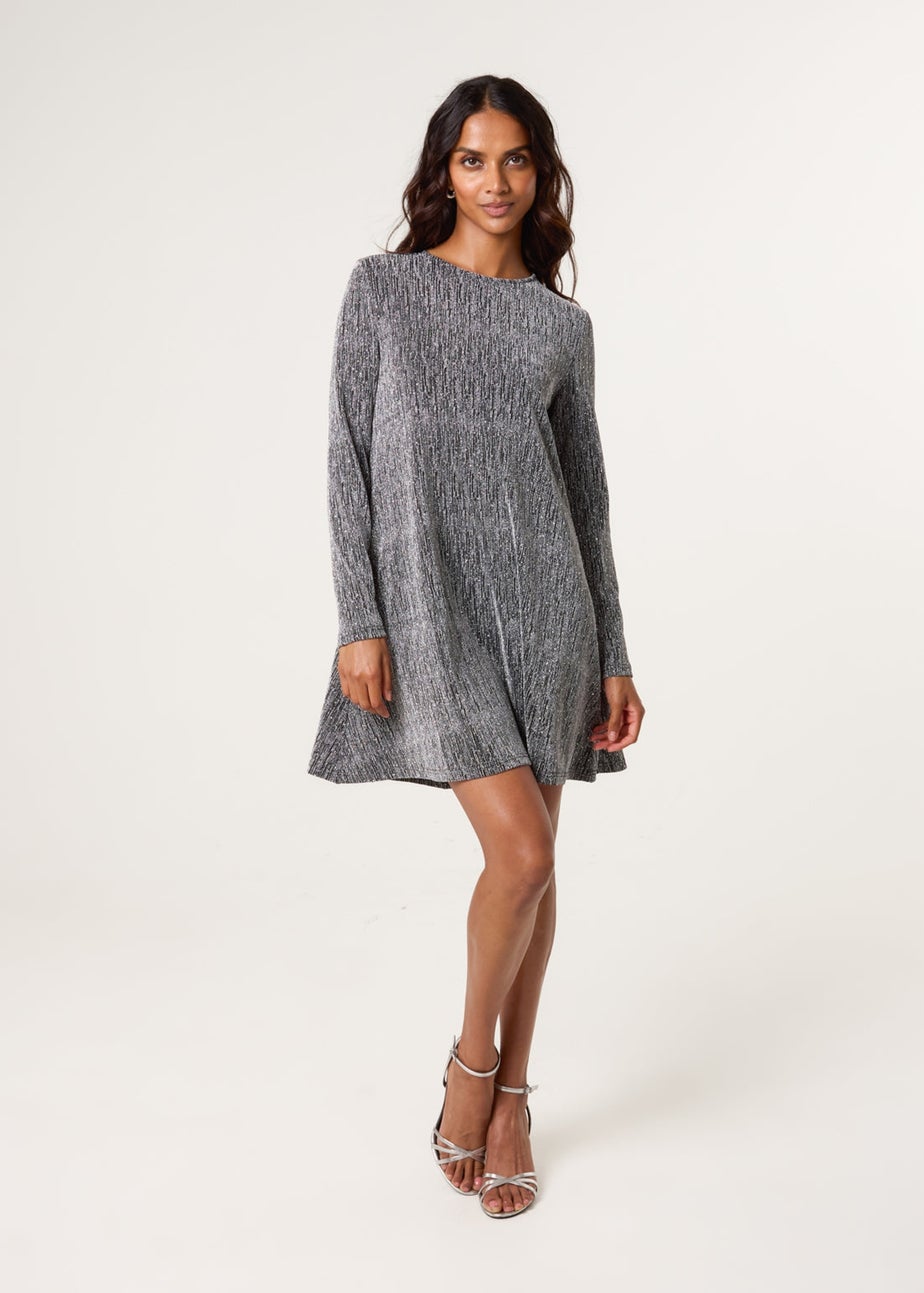 Blue Vanilla Silver Lurex Diamante Swing Dress