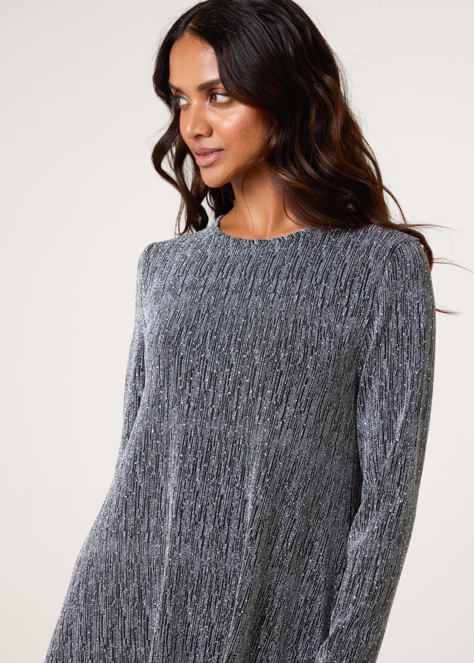 Blue Vanilla Silver Lurex Diamante Swing Dress