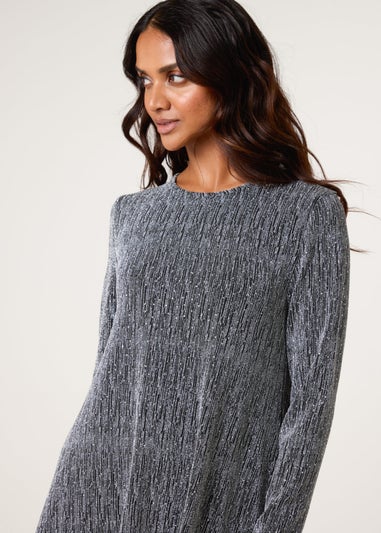 Blue Vanilla Silver Lurex Diamante Swing Dress