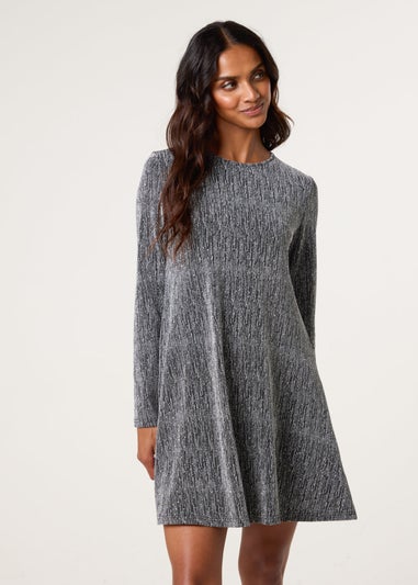 Blue Vanilla Silver Lurex Diamante Swing Dress