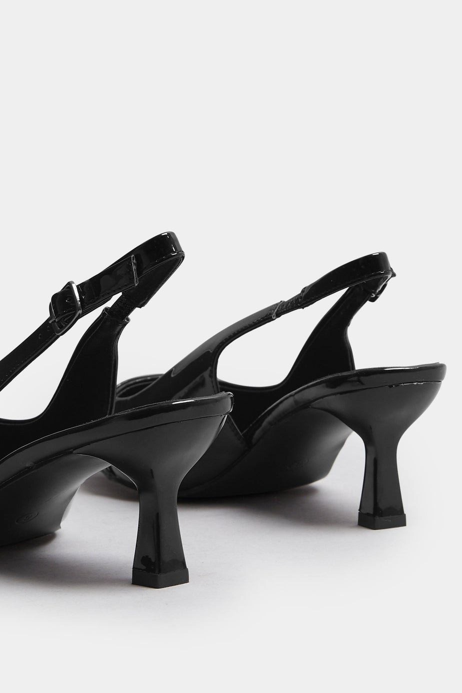 Yours Black Buckle Slingback Court Shoes In Extra Wide EEE Fit