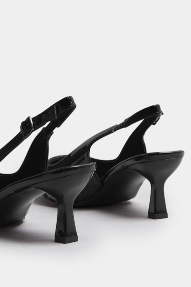 Yours Black Buckle Slingback Court Shoes In Extra Wide EEE Fit
